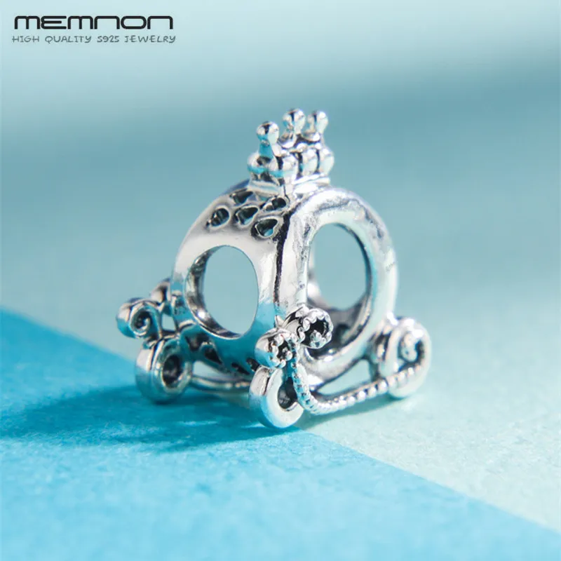 

2019 New Autumn Polished Crown O Carriage Charms 925 sterling Silver bead fit Bracelet Necklace DIY for women Memnon Jewelry