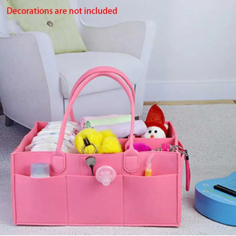 

Felt cloth storage bag foldable baby large diaper caddy change diaper table storage bag toy storage basket travel storage bag
