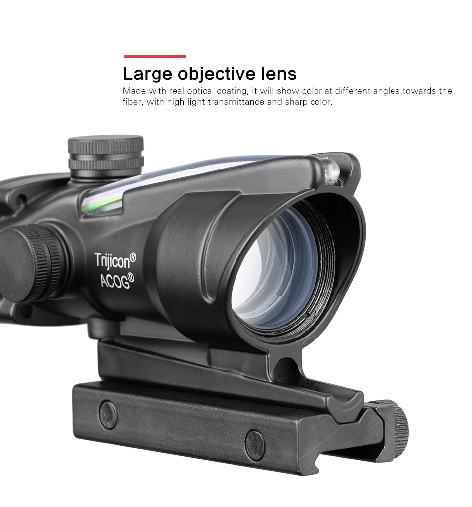 Acog 1x32 тактический Красный точка зрения настоящий зеленый волоконно-оптический прицел с Пикатинни для M16 винтовка охотничий прицел