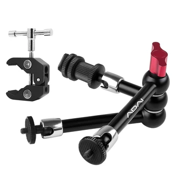 

ADAI 11" inch Magic Arm Camera Rig Holder and Large Super Clamp Adjustable Camera Monitor, LED, Flash Light,Strong Magic Arm