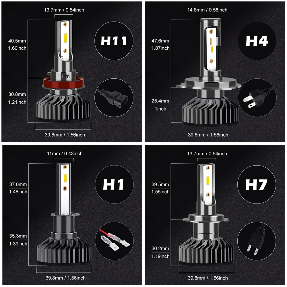 Infitary ZES 1860 чипы Светодиодные Автомобильные фары лампы H4 H7 H1 H3 H11 9005 9006 3000K 4500K 6500K