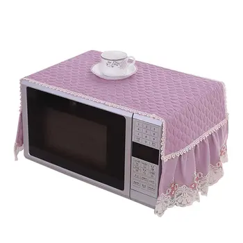 

Hood Anti Oil Microwave Oven Cover Home Kitchen Dust Proof Thickened Simple Lace Embroidery Modern Dining Protection Accessories