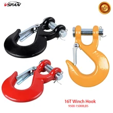 

Forged Steel Grade 80 Swivel Winch Hook Half-Link Safety Latch Clevis Winch Cable Hook For Jeep Wrangler Off-Road Recovery Kit
