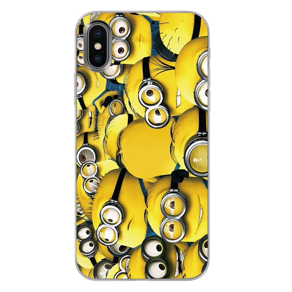 Забавные 3D силиконовые чехлы для телефонов с рисунком миньонов для iPhone 5 5S SE 6 6s 7 8 Plus X XS Max XR задняя крышка - Цвет: 4