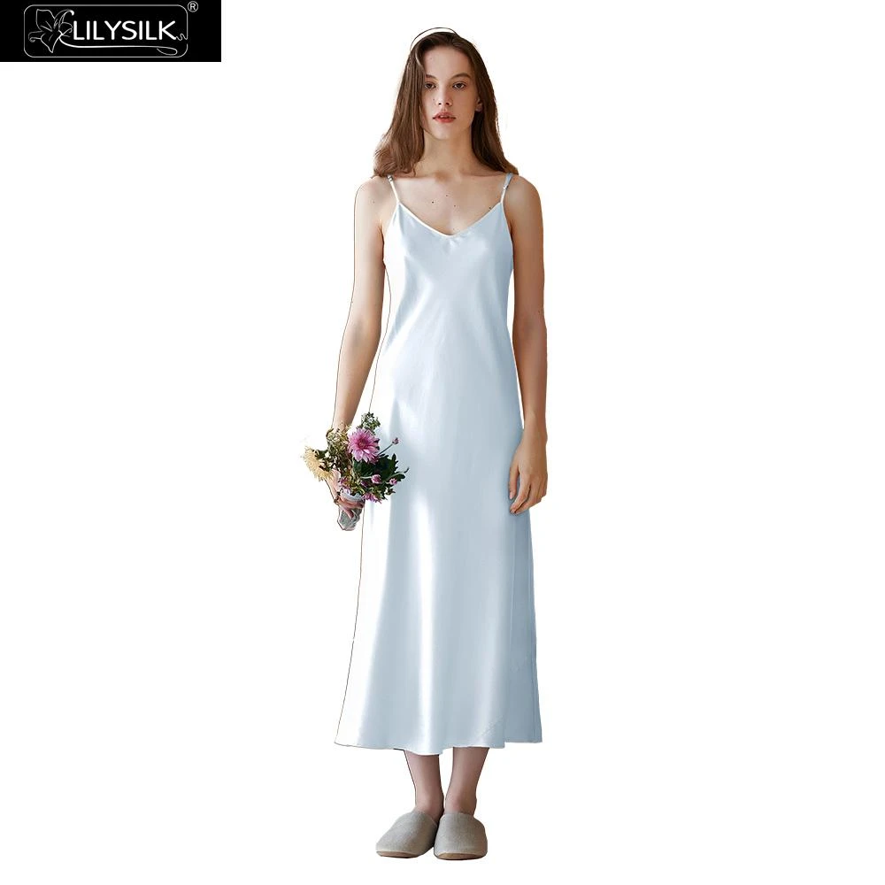 LilySilk 100 Silk Nightgowns Sleepwear Dress Women Long Elegant Bride 22  momme Luxury Clearance Sale Free Shipping