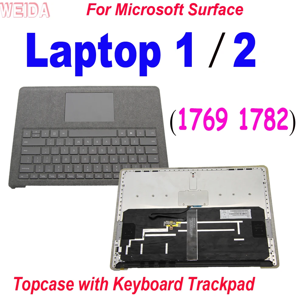 AAA +++ клавиатура для Microsoft Surface Laptop 1 2 1769 1782 Topcase сборная с трекпадом полностью серая