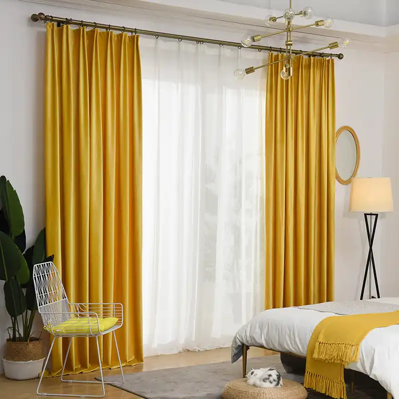 Luxus Feste Helle Gelb Goldene Weiche Hohe Grad Koniglichen Samt Blackout Vorhange Fur Wohnzimmer Schlafzimmer Fenster Behandlung Vorhange Vorhange Aliexpress