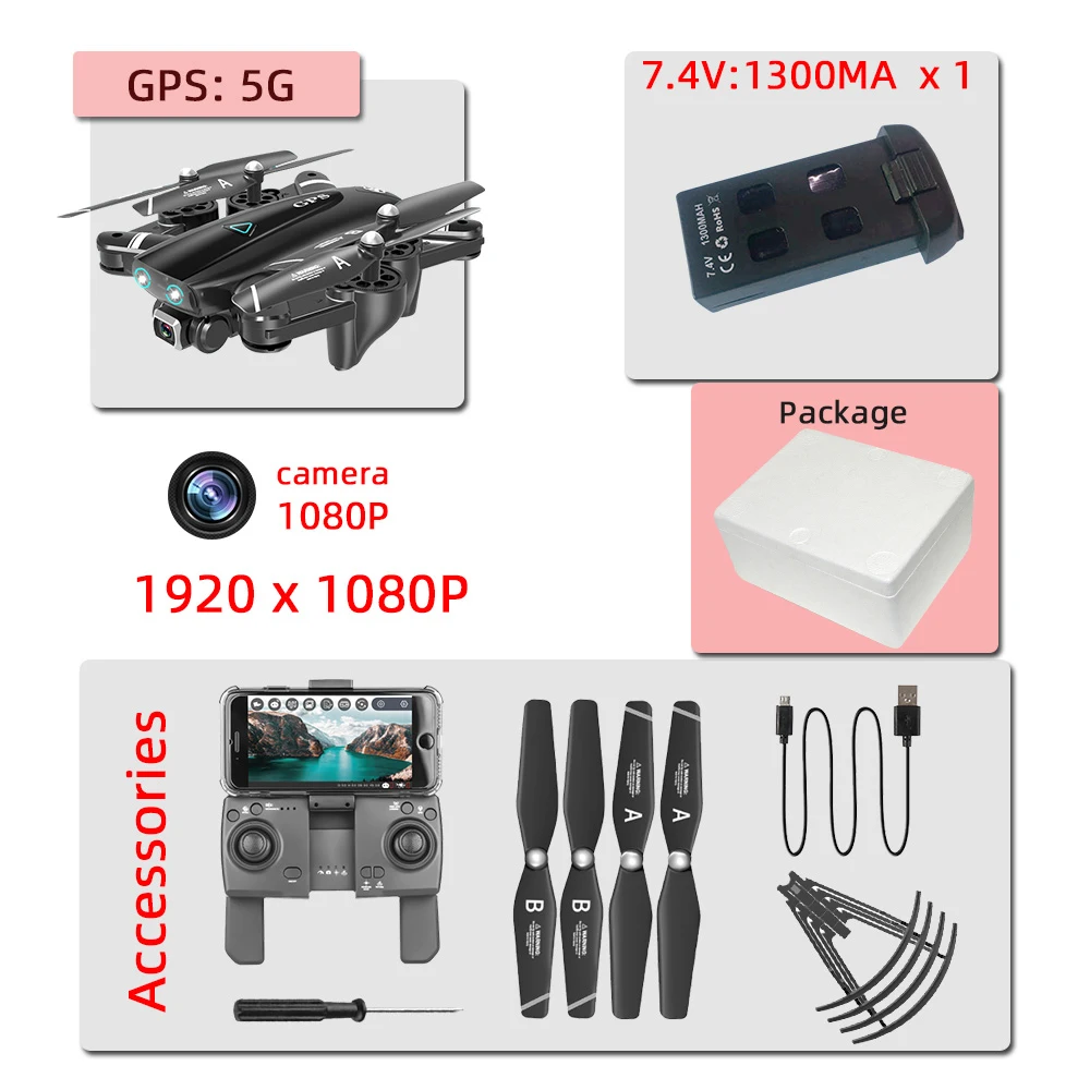 Квадрокоптер 4K Дрон профессиональные игрушки дроны gps/Нет gps селфи rc вертолет с камерой S167 드론 для детей VS SG906 X8 - Цвет: 5G GPS 5mp F