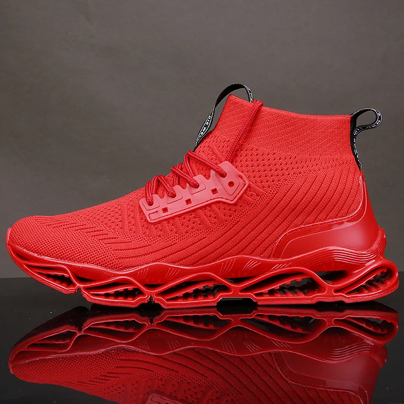 

Blade Running Shoes For Men Breathable Mesh Socks Sneakers Antiskid Damping Outsole Athletic Sport Shoes Training shoes High-top