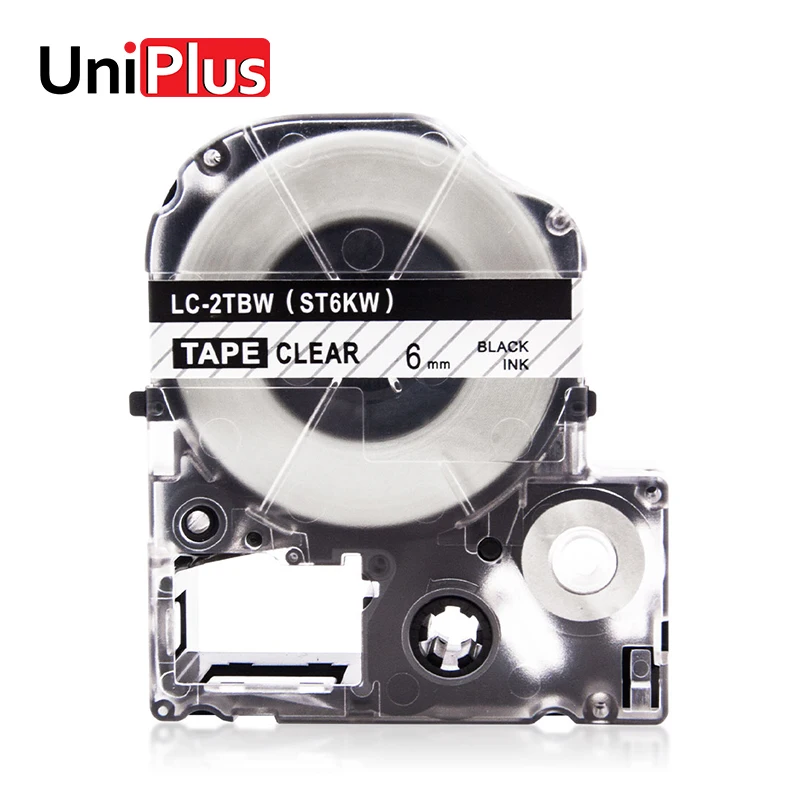 UniPlus ST6KW LC 2TBN Label Tapes 12mm for Epson King Jim Label Printer LW 300 LW 400 Black on