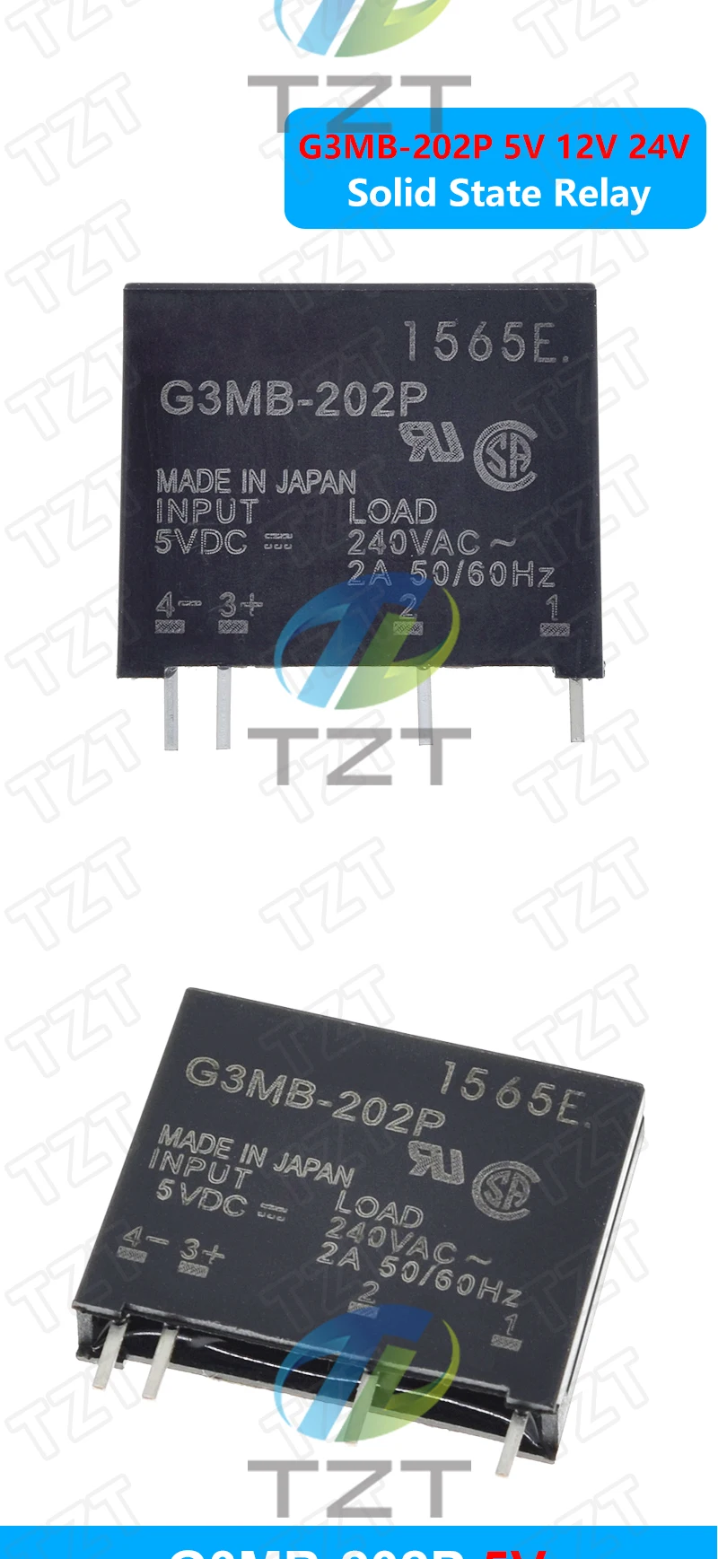 TZT 1/3/5PCS Smart Electronics Original Solid State Relais G3MB-202P DC-AC PCB SSR In 5V 12V 24VDC,Out 240V AC 2A – Detail 5