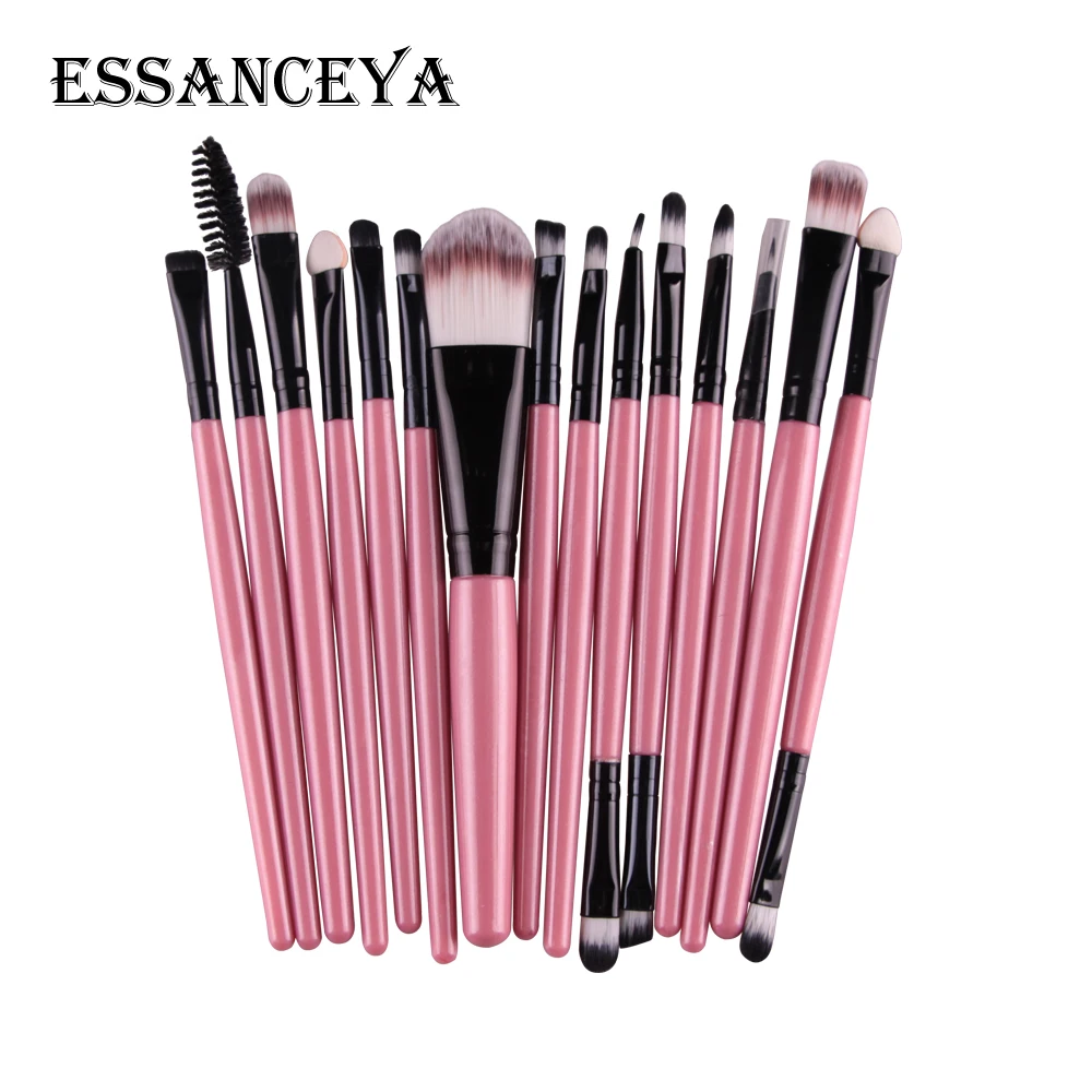 15pcs FH ESSANCEYA Pro 6-18Pcs Cosmetic Makeup Brushes Foundation Eye shadow Eyeliner Fan Make-Up Multipurpose Eye Brushes Cosmetic Tool - Handle Color: 15pcs FH