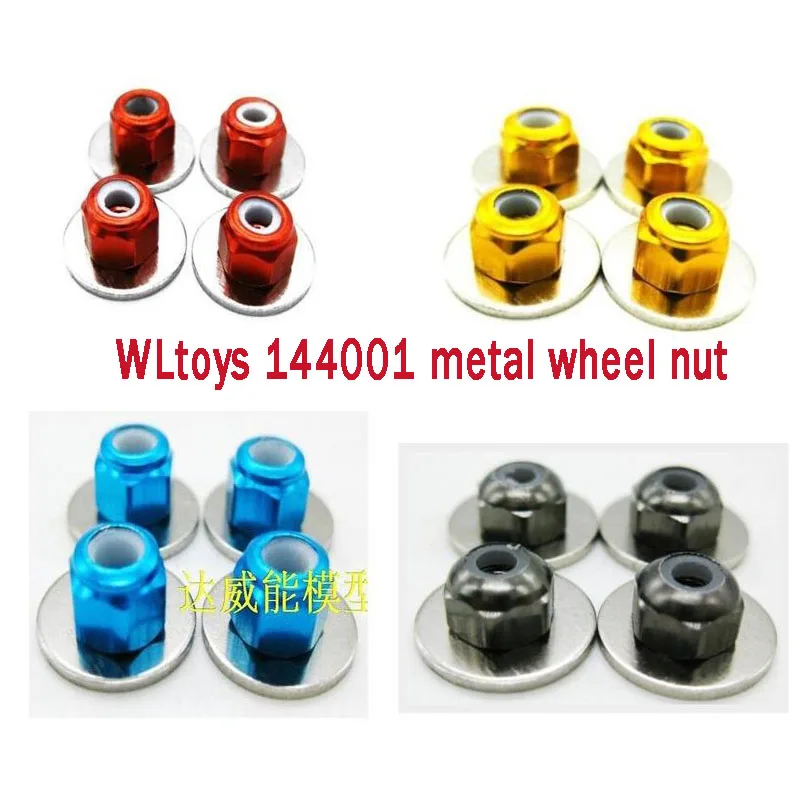 DEWIN Remote Control Car Wheel Hex Lock Nut,Upgrade Accessory Fits for wltoys 1/14 144001 RC Car 红色A949-49R 