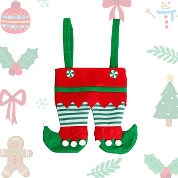 

With Handle Reusable Christmas Candy Bag Storage Kids Baskets Packaging Gift Wrap Home Decor Santa PantS Wedding Non Woven Treat