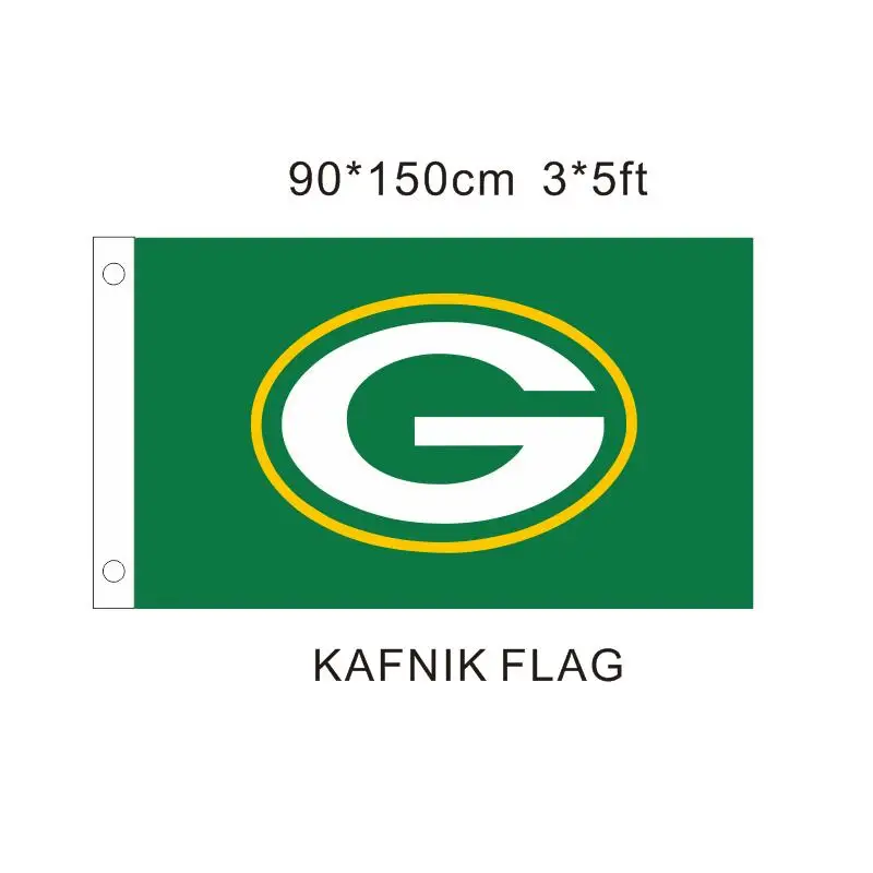 3ftx5ft 3x5ft зеленый Bay Packers флаг баннер Печать баннер, флаг из полиэстера Размер 150*90 см