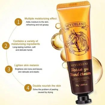 

30g Moisture Hand Cream Horse Oil Anti-dryness Hydrating Hand Nourishing Repair Hand Cream Cracking Anti Cream Smooth Winte F0G2