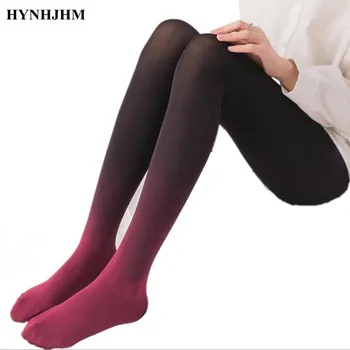 

Japanese fashion Women sexy Seasons Kawaii 120D Velvet gradient transition color Opaque Seamless Pantyhose StockingsTights Media