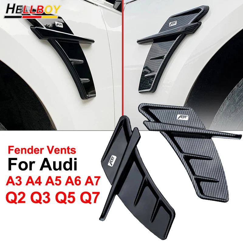

ABS Car Sticker For Audi A6 S6 C6 C5 A3 S3 8V 8P A4 S4 B8 B6 B7 B9 Q5 A5 S5 Q3 Q7 Q2 ABT Side Air Fender Vents Auto Accessories