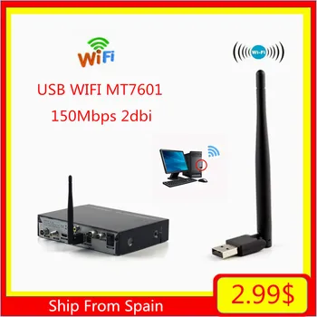 

150Mbps Mini USB WiFi Adapter Wireless Network Card Dual Band 2.4G/5G WI-FI 7601 2dbi Smart Antenna WIFI Dongle Ship From Spain