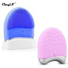 

CkeyiN Ultrasonic Vibrating Facial Cleansing Brush Waterproof Face Deep Cleaner Washer Nose Blackhead Removal Silicone Skin Care