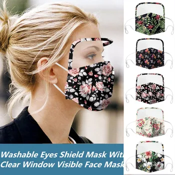 

Creative Adults Unisex Face Masks Dustproof Face Shield Reusable Washable Protection Visible Eyes Shield With Clear Window 1PCS