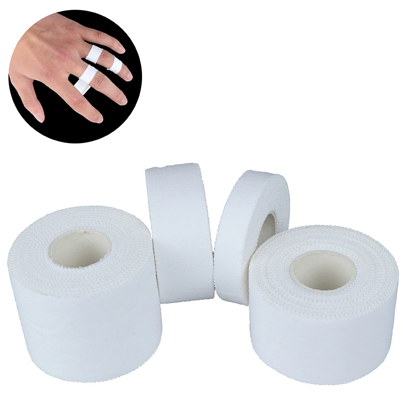 10M 50/38/25mm 100% Cotton White Athletic Tape Elastoplast Easy Tear By  Hand With Zigzag Edges Muscle Elastic Bandage Sports