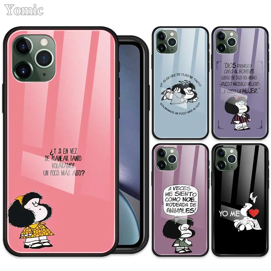 Mafalda Лидер продаж облегающий чехол для Apple iPhone 11 Pro XR 6 6S 7 8 plus X XS MAX закаленное