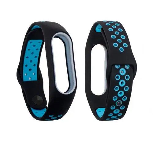 Спортивный силиконовый ремешок для часов mi band 2, ремешок для браслета mi band 2, Разноцветные сменные браслеты, аксессуары - Цвет ремешка: Black blue