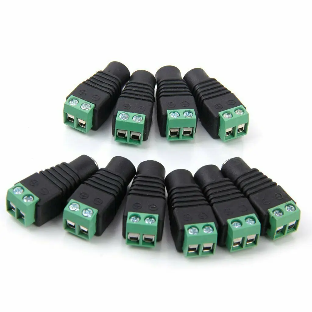 

100 Pack Female DC Power Jack Adapter Plug 5.5mm 2.1mm for CCTV LED Strip Light