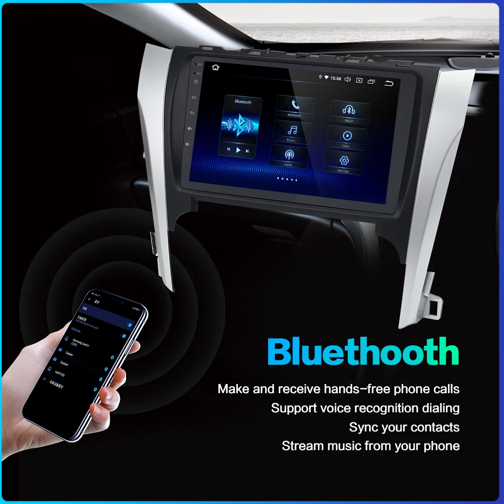 Perfect 2 Din Autoradio Car Android 9.0 for Toyota Camry GPS 2012 2013 2014 Car Stereo Multimedia Navigation 9" Display HDMI 2