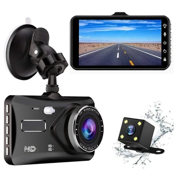 

NEW Dash Cam Dual Lens Full HD 1080P 4 Inch IPS Car DVR Camera Front+Rear Video Recorder G-Sensor Parking Mode WDR Driving Recor
