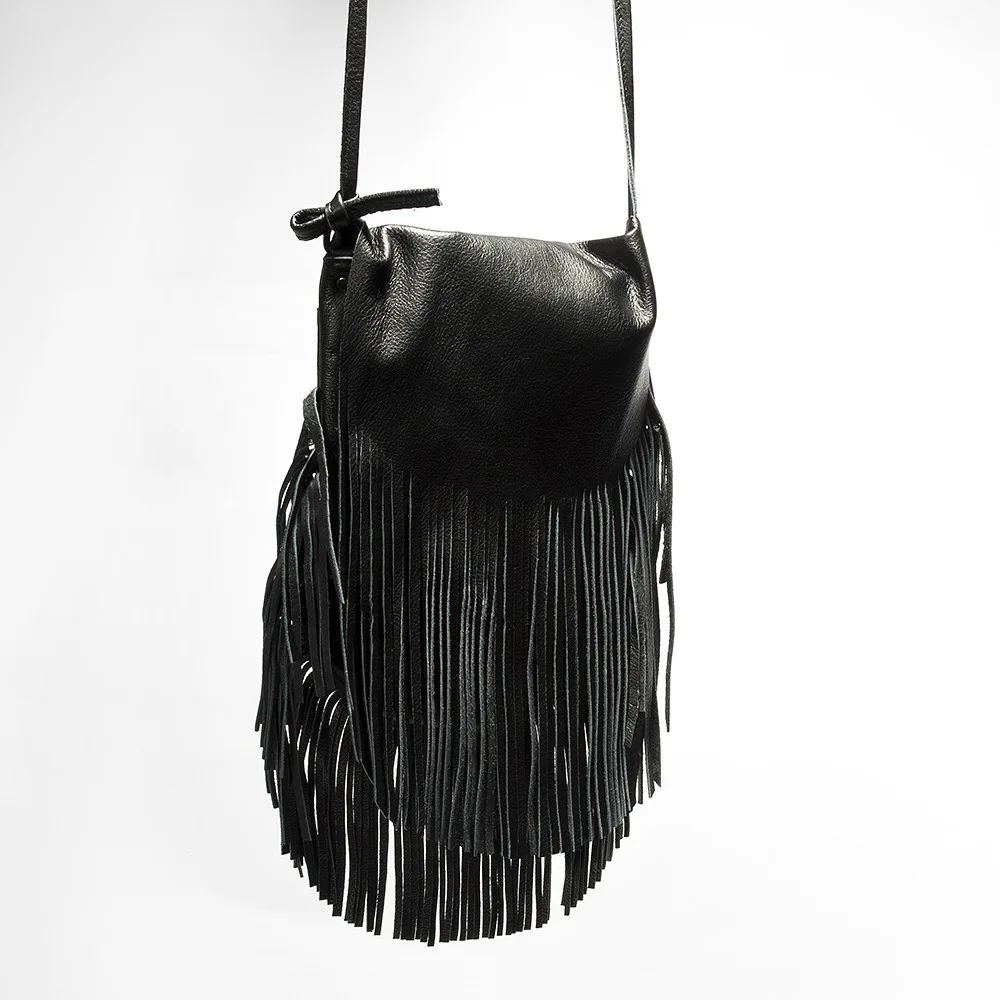 Натуральная яковая кожа, женская сумка с кисточками, Ретро стиль, богемная бахрома, сумка-мессенджер, женская Настоящая сумка на плечо