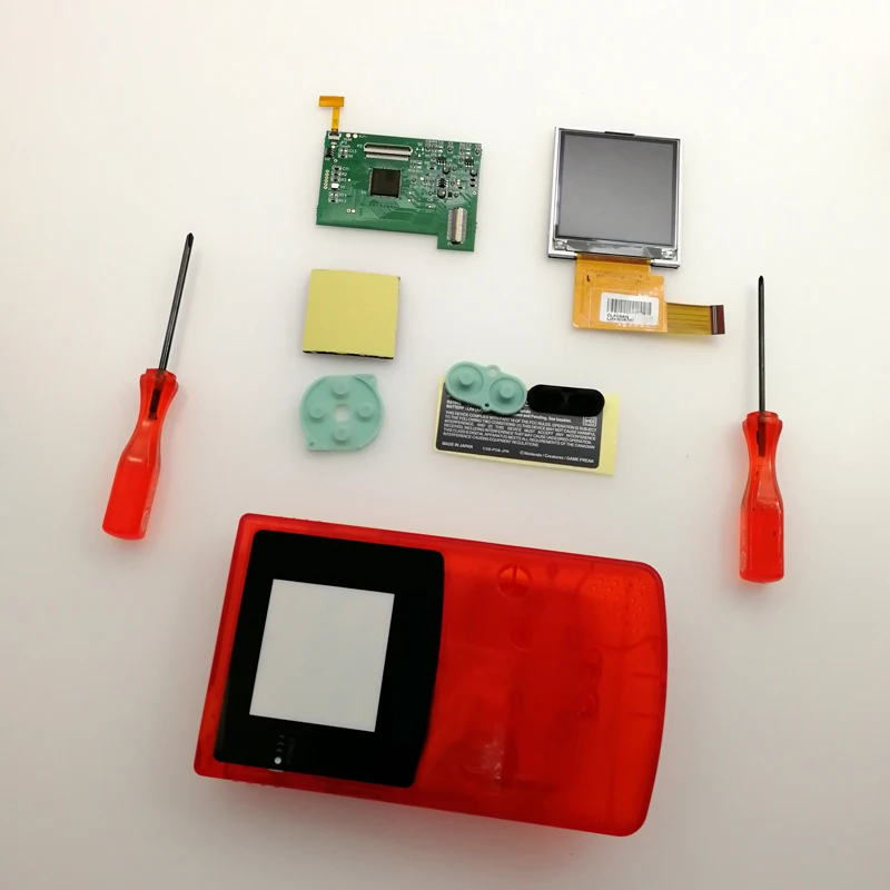 DIY консоль GBC экран комплекты ЖК-экранов Оболочка Чехол кнопки для игры мальчик цветная подсветка ЖК-экран 5 уровней яркость отвертки