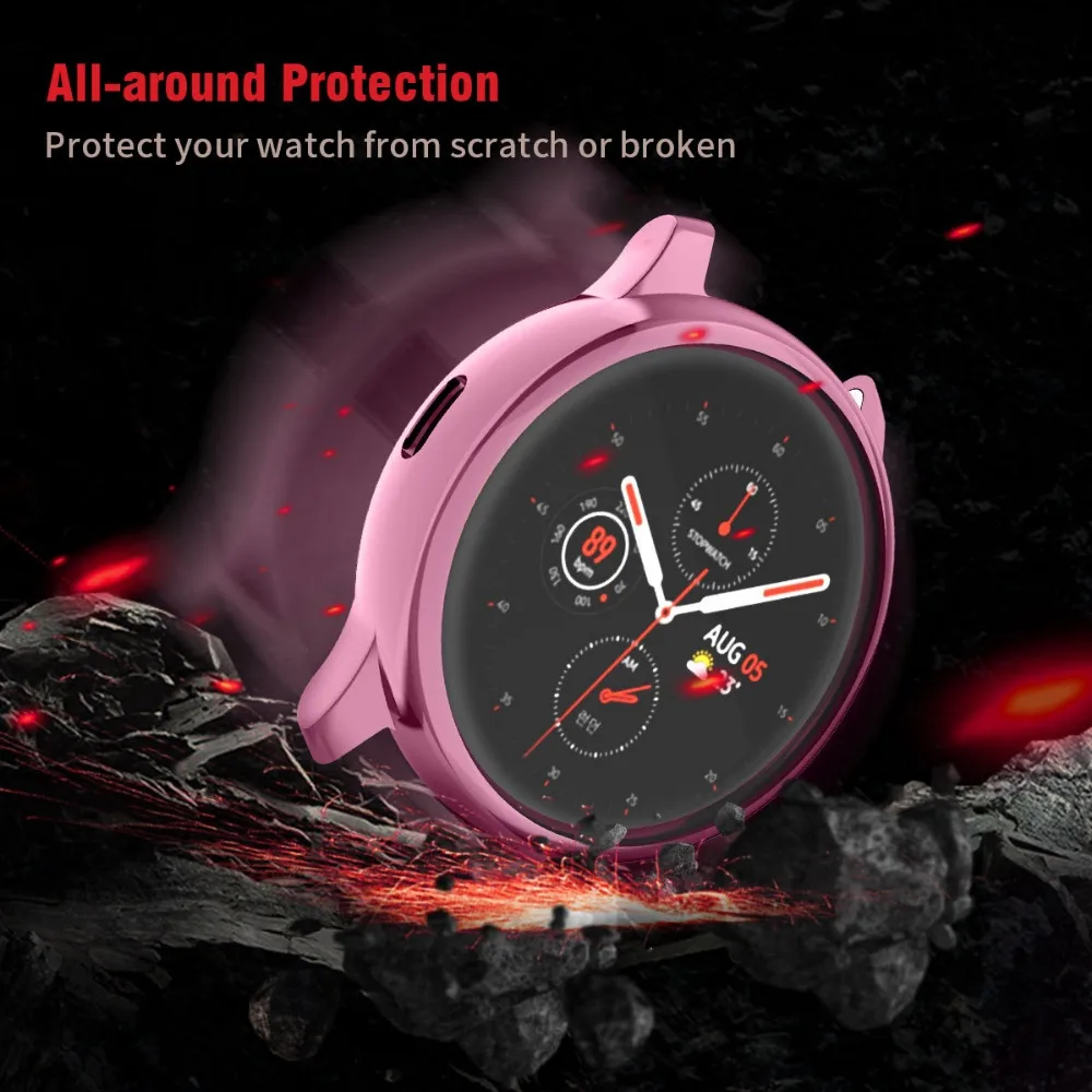 Защитный чехол для samsung galaxy watch active 2 44 мм 40 мм SM-R830 R820 R500 Силиконовый ТПУ HD полноэкранный защитный чехол s