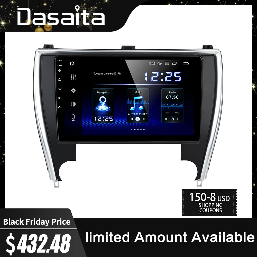Dasaita 10," Автомагнитола 1 Din Android 9,0 для Toyota Camry US версия Bluetooth USB 64 Гб rom