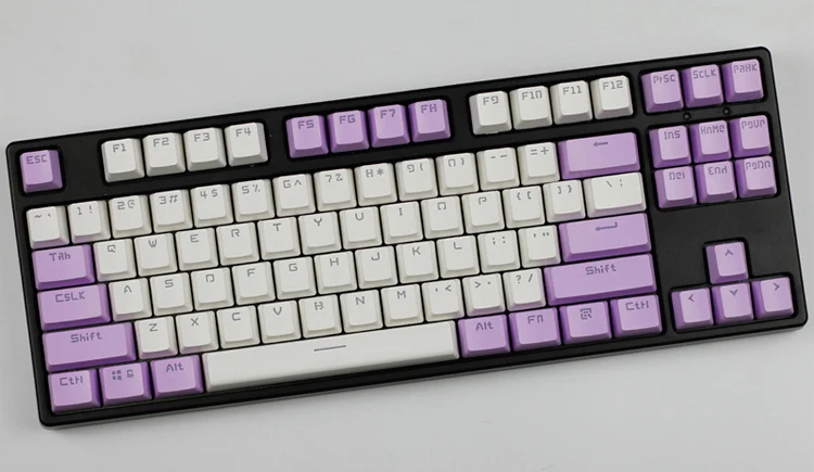Purple White 104 ключ клавишные колпачки pbt вишня Vlossom тема топ с принтом ключи Шапки набор для игровая механическая клавиатура - Цвет: Purple White