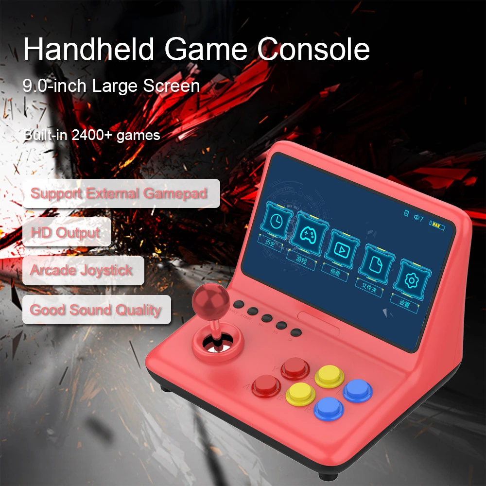 Video Game Console Arcade Joystick Built-in 2400 Game 9" Screen Music Video  Player Output Gaming Player Wired Gamepad Connection - Handheld Game Players  - AliExpress