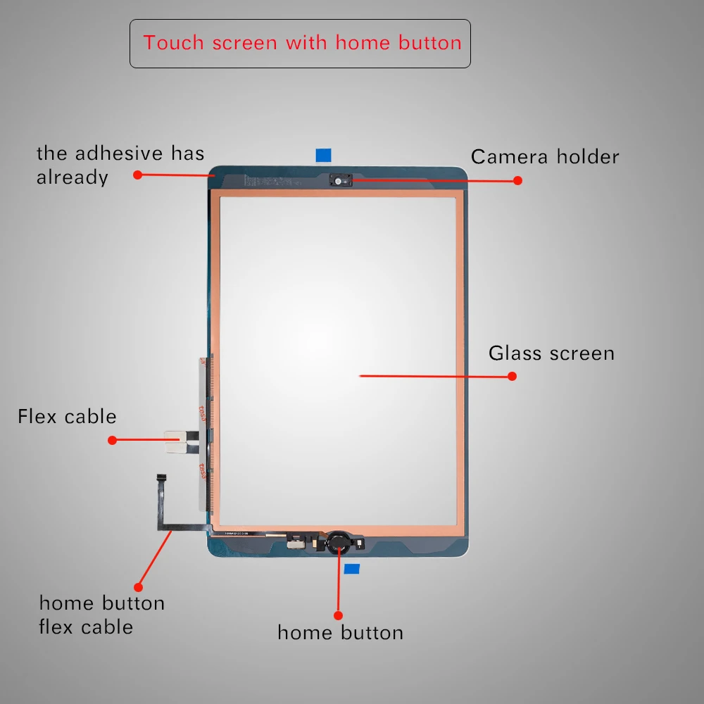 New For iPad 9.7 (2018 Version) 6 6th Gen A1893 A1954 Touch Screen Digitizer  Glass With Home Button +Tools+Tempered Glass - AliExpress
