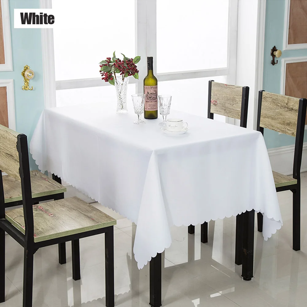 

1PC Multi Size Modern Rectangle Plain Hotel Banquet Polyester Table Cloth Restaurant Decoration White Tablecloth Cover 15 colors