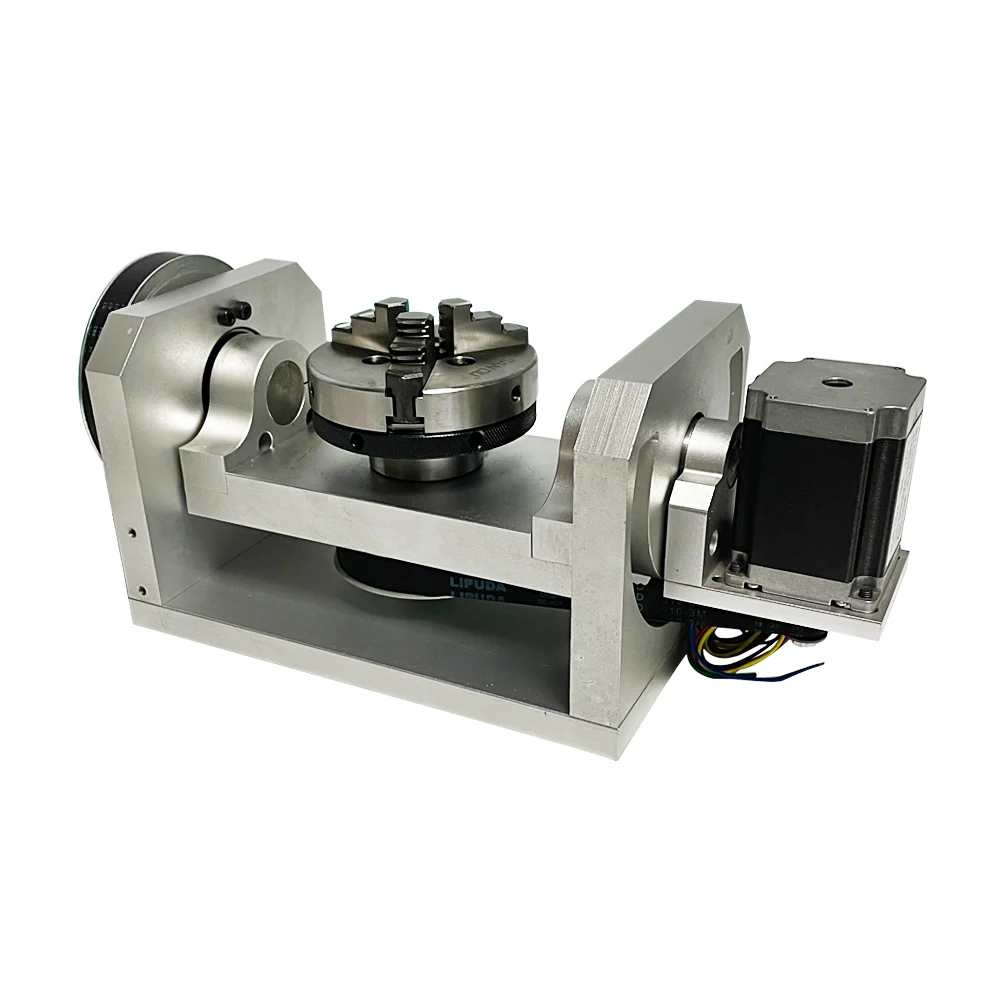 Rotary Axis Table 4th 5th Axis Ratio 81 61 CNC Dividing Head 3 Jaw 100mm Chuck Workholding