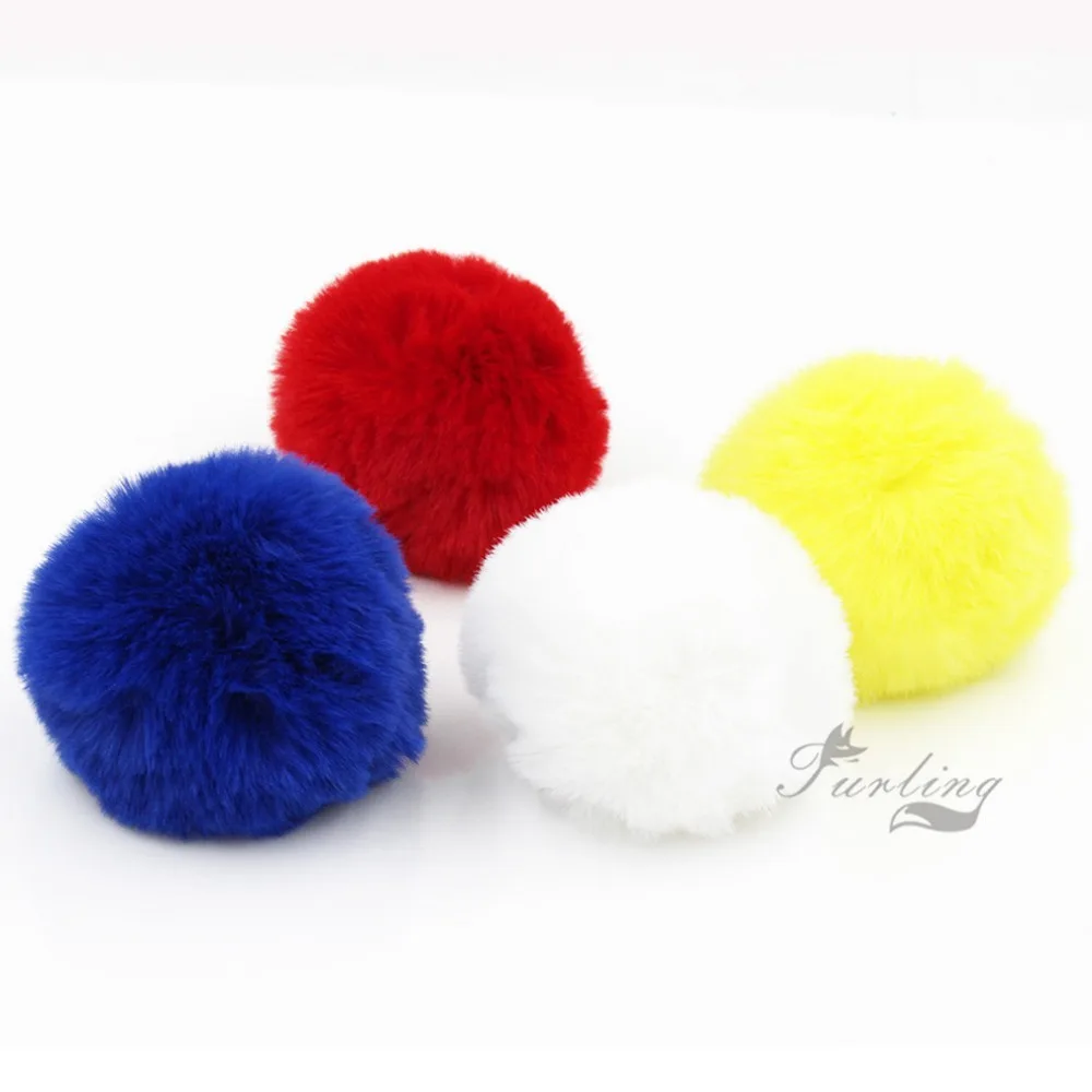 20PCS DIY Handmade 8cm Soft Faux Fur Pom Pom Ball for Beanie Hats Crafts Keychain Key Ring Accessories