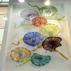 Новое поступление Настенный декор Ручная выдувная стеклянная художественная муранская тарелка на заказ цвета необычные настенные