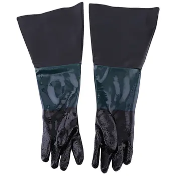 

60cm PVC Gloves Soft Comfortable Sandblasting Machine Gloves For Sandblaster Cabinet Anti-slip Labour Protection Gloves