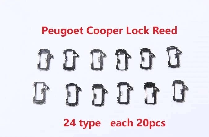 

(240pcs) 12 Type Good Quality For Peugeot Auto Car Key Lock Repair accessories Car Lock Reed Lock Plate For Peugeot Citroen