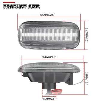 

Marker Side marker lights Turn Signal Light For A4 S4 B6 B7 A6 Amber LED