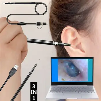 

Ear Endoscope Digital Ear Cleaning USB Endoscope Camera Tool with 6 Adjustable LED Lights for Phone/Micro USB/Type-C/USB PC