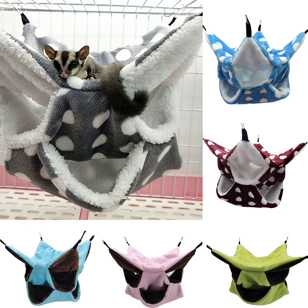 Hamster Hammock Birds Hanging House Small Animals Squirrel Cotton Beds Nesters Double Layer Rat Warm | Дом и сад