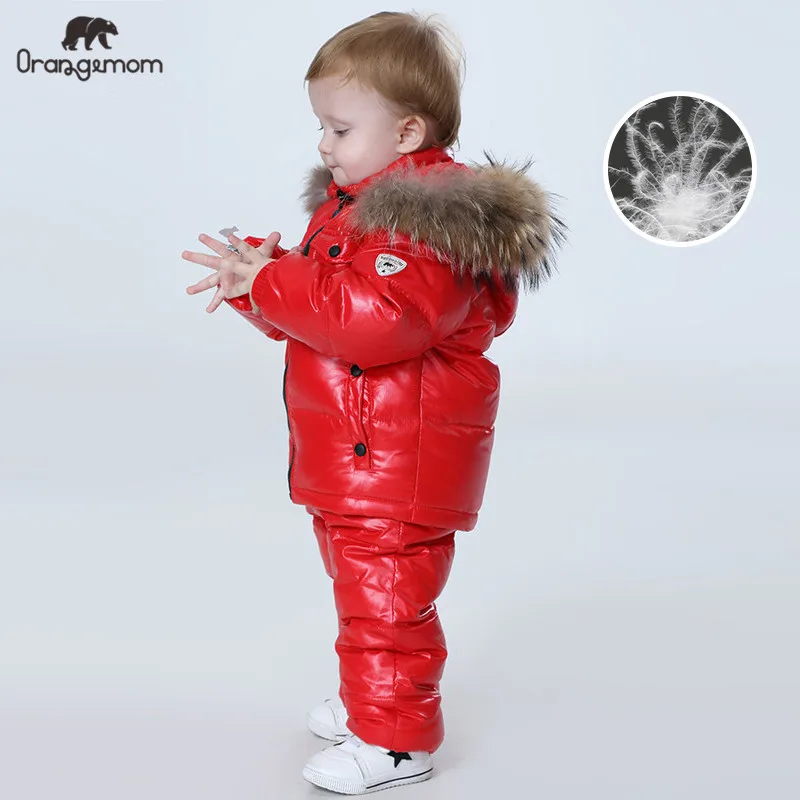 Orangemom/комплекты детской одежды для русской зимы Одежда для девочек на новый год, парка для мальчиков детские куртки, пальто пуховая зимняя одежда