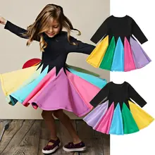 Осенне-осеннее платье для маленьких девочек Вечерние Повседневные платья-пачки с длинными рукавами Детская танцевальная одежда принцессы