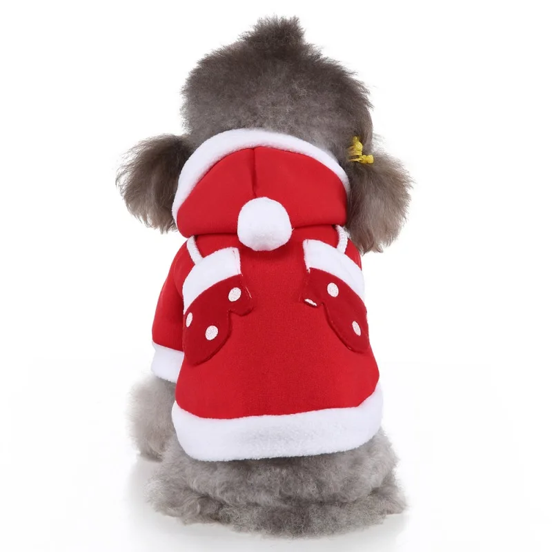 

Pet Dogs Autumn Winter Hoodie Coat Puppy Warm Red Santa Cashmere Coat Christmas NEW